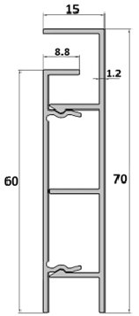 Плинтус с кабель-каналом BU70x15AS